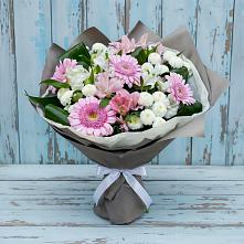 Букет цветов из:  Герберы, Альстромерии и Хризантемы в Анциферово