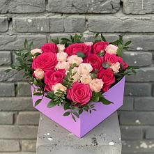 Цветочная композиция из Розы в коробке в Анциферово