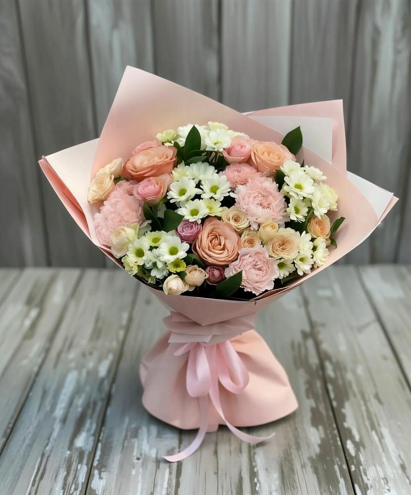 Букет цветов из: Гвоздики, Розы и Хризантемы в Анциферово