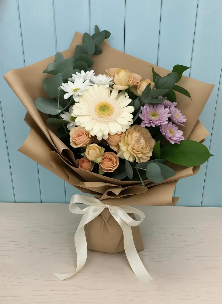 Букет цветов из: Герберы и Хризантемы в Анциферово