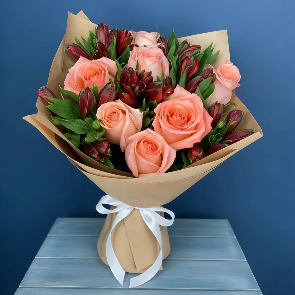 Букет цветов из: Розы и Альстромерии в Анциферово