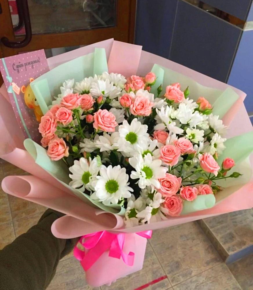 Букет цветов из: Розы и Хризантемы в Анциферово