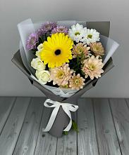 Букет цветов из:  Розы, Герберы и Хризантемы #REPLACE_PRED# Анциферово