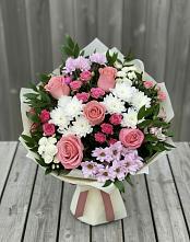 Букет цветов из:  Альстромерии, Гвоздики, Розы и Хризантемы в Анциферово