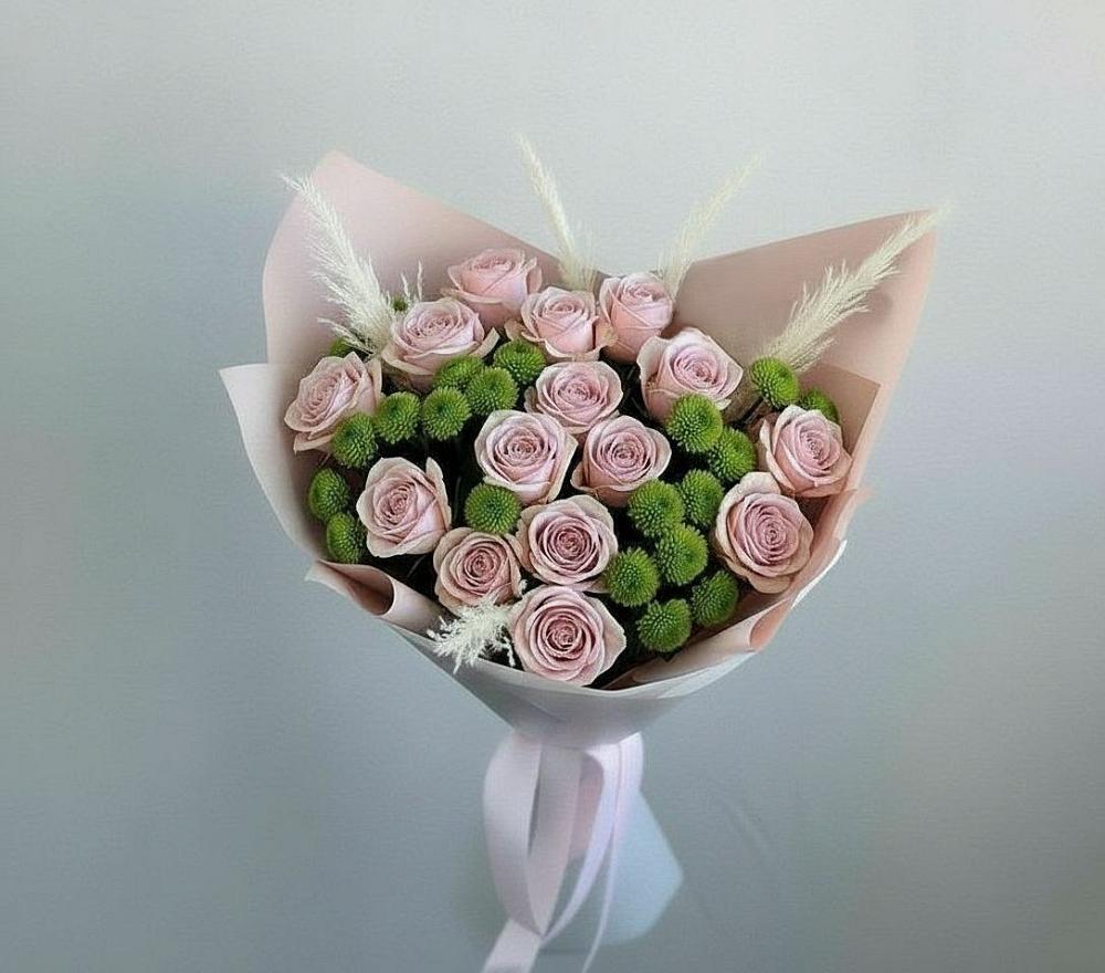 Букет цветов из: Розы и Хризантемы в Анциферово