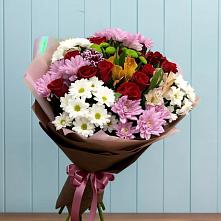Букет цветов из:  Розы, Хризантемы и Альстромерии в Анциферово