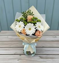 Букет цветов из:  Герберы, Розы и Хризантемы #REPLACE_PRED# Анциферово