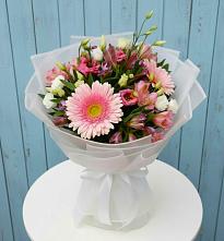 Букет цветов из:  Герберы, Альстромерии и Лизиантусы в Анциферово
