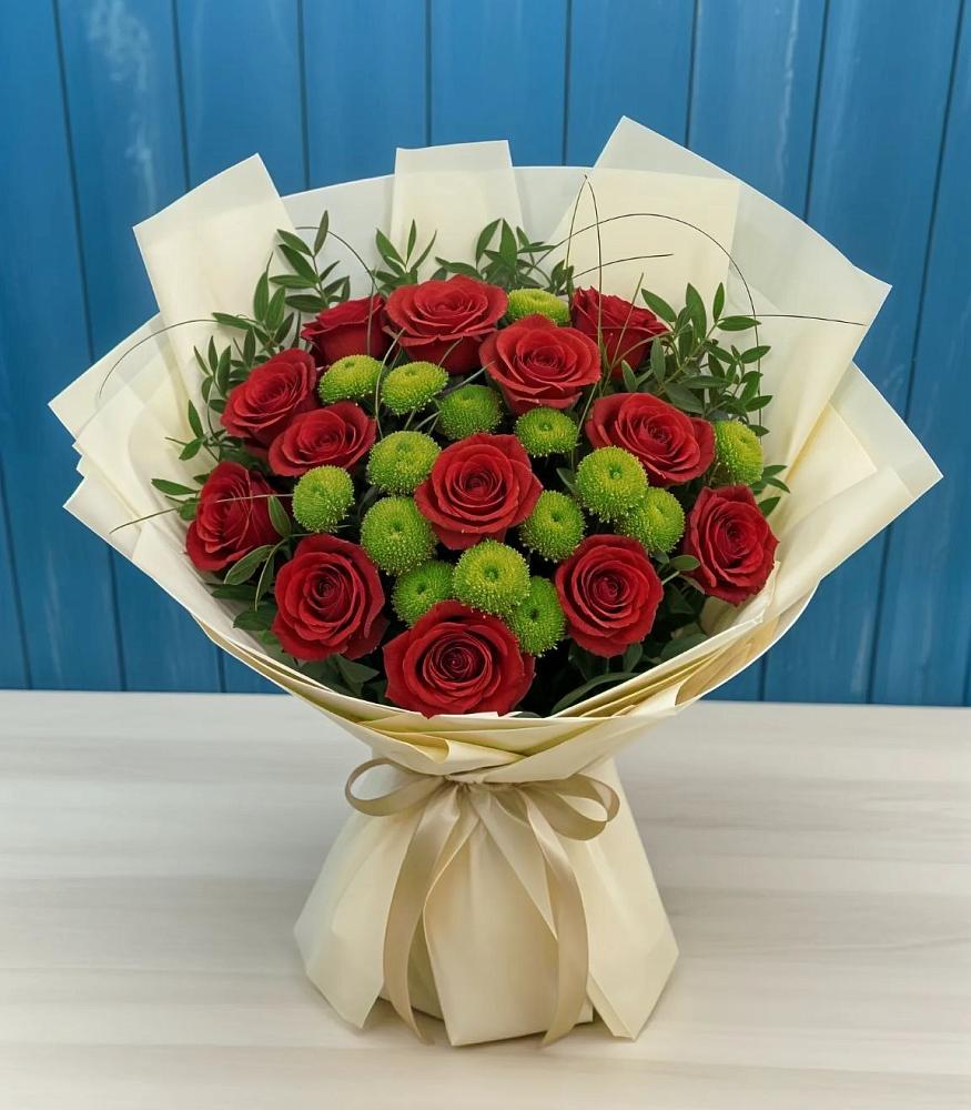 Букет цветов из: Розы и Хризантемы в Анциферово